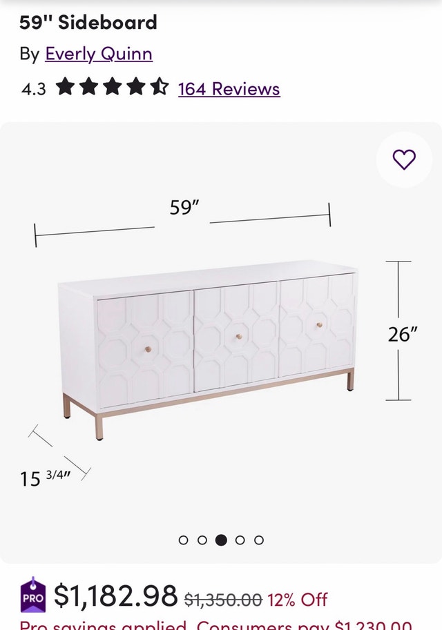 Wayfair Everly Quinn Sideboard / Media Console - photo 2