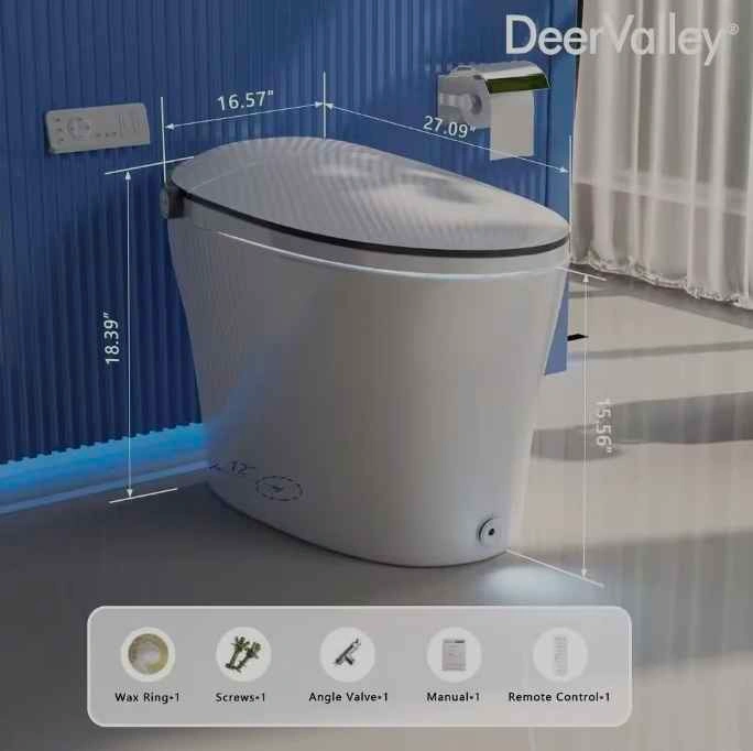 DeerValley Tankless Elongated Electric Smart Toilet - photo 2