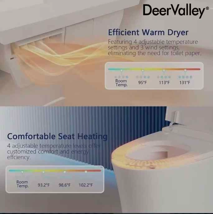 DeerValley Tankless Elongated Electric Smart Toilet - photo 3