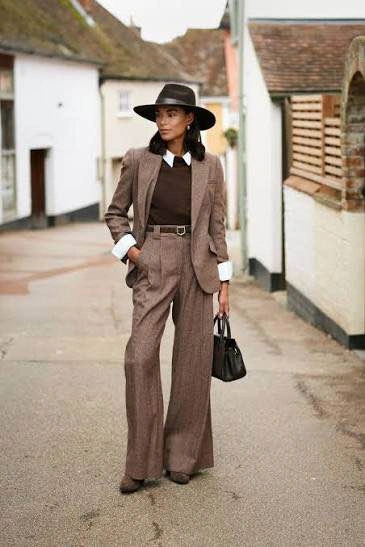 Brown Wool Felt Wide Brim Fedora Hat - photo 3