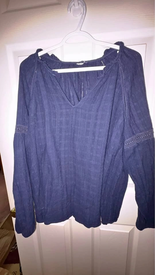 Blue peasant shirt