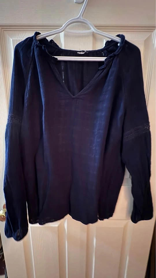 Blue peasant shirt - photo 2