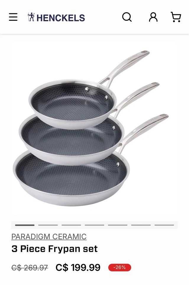 HENCKELS Paradigm Frying Pans/Skillets set of 3 - photo 5