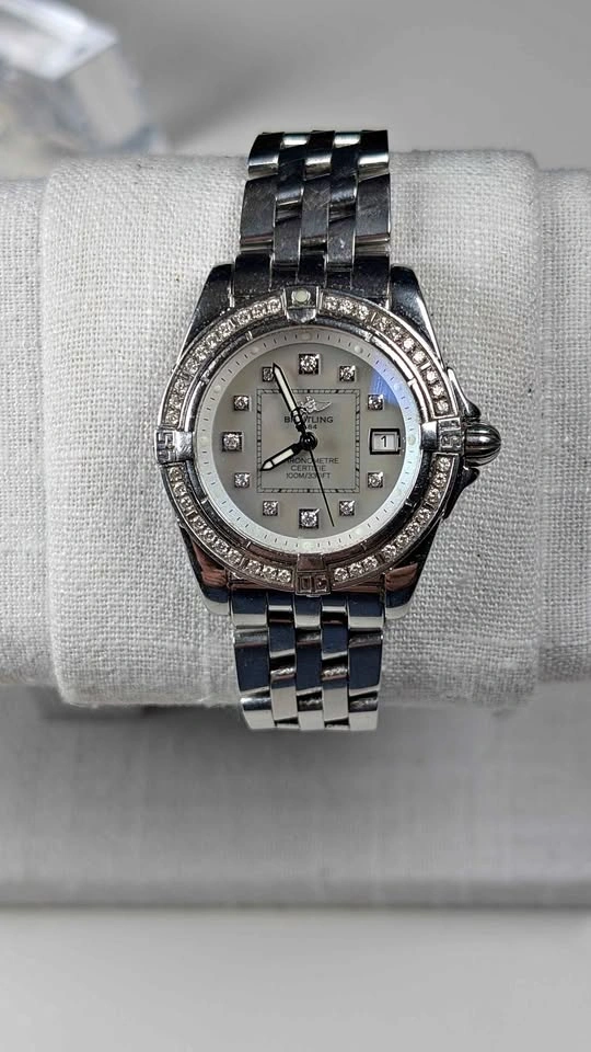 Breitling 71356 lady cockpit MOP diamond bezel
