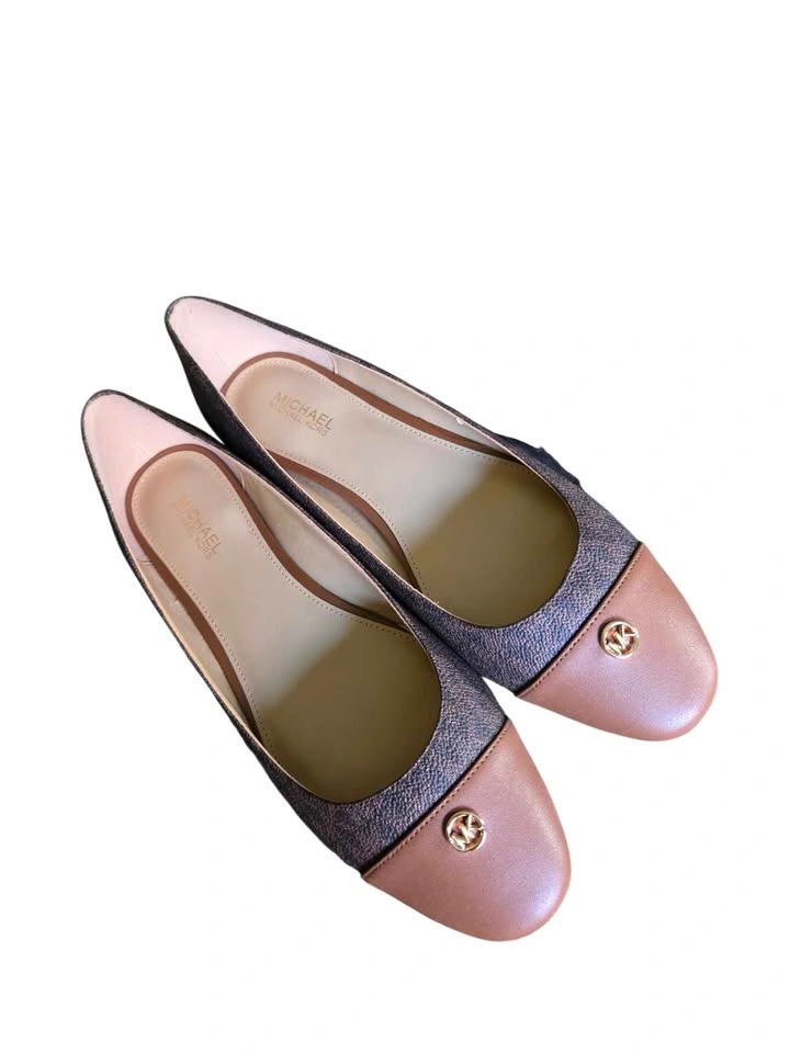 Michael Kors Whitney Flex Ballet Flats Brown Logo MK Size 7.5 - photo 2
