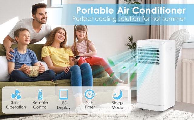 Costway FP10233US-WH 8000 BTU Portable 3-in-1 Air Conditioner - photo 3