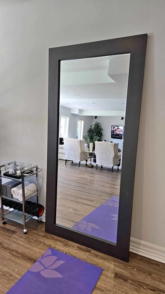 Large Dark Wood Floor Mirror - photo 2