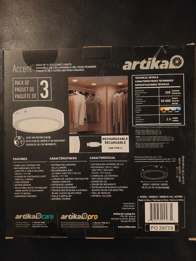 Artika LED Rechargeable Puck Lights - photo 2