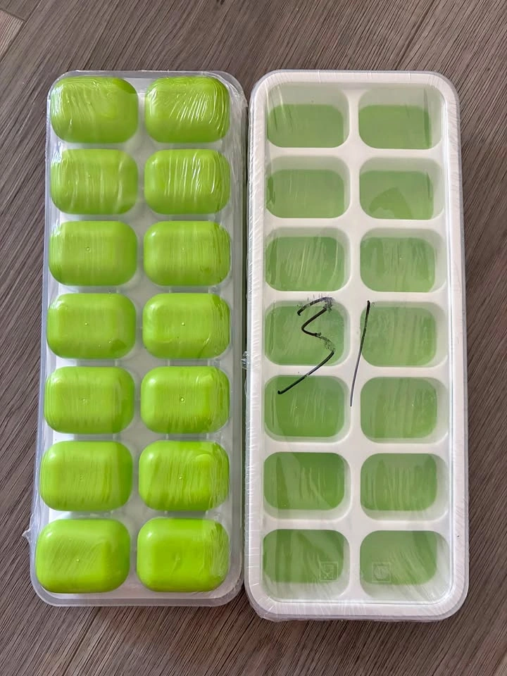 Set of 2 Green Ice Cube Trays