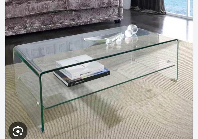 Modern Waterfall Glass Coffee Table