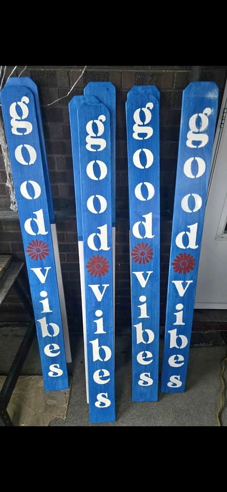 Handcrafted Cedar "Good Vibes" Porch Leaners/Custom Decor