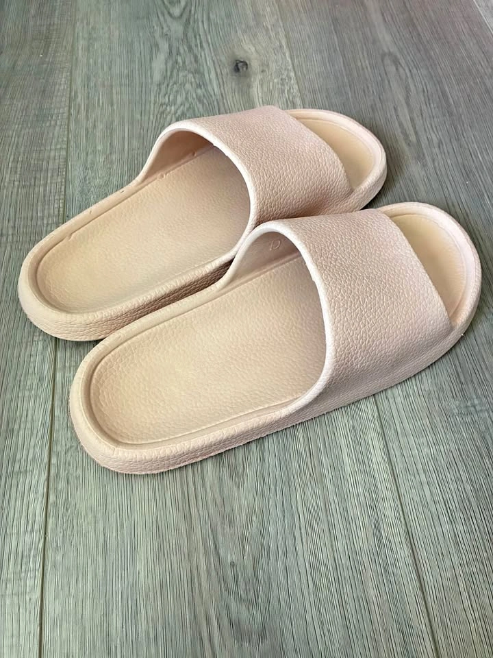 Pink Textured Rubber Slides Size 7