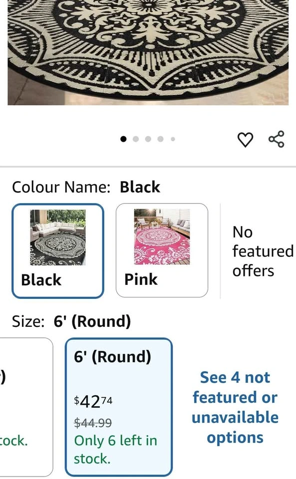 6' Round Plastic Straw Outdoor Rug - photo 2