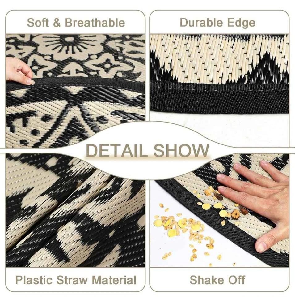6' Round Plastic Straw Outdoor Rug - photo 4