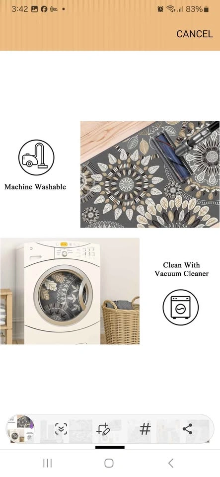 3-Piece Mandala Floral Kitchen Rug Set - photo 4