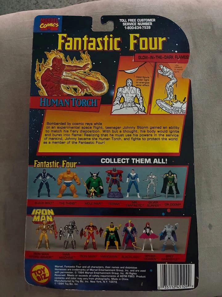 Vintage 1994-1995 Toy Biz Marvel Fantastic Four Human Torch - photo 2