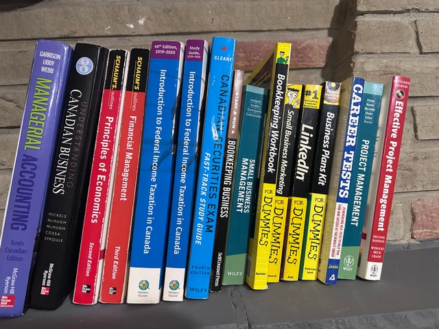 Various books on business, tax and finance