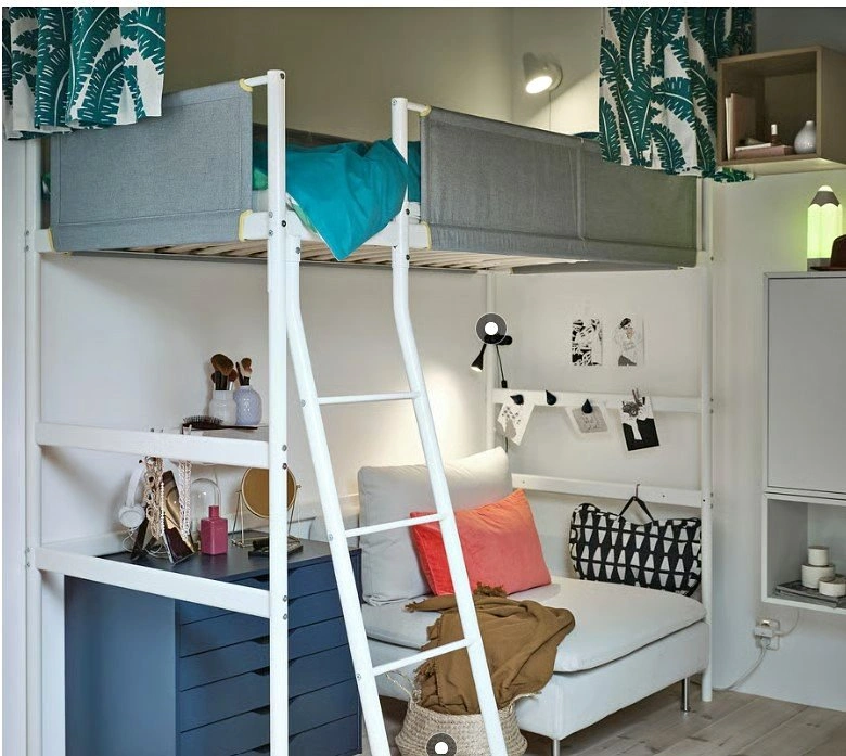 IKEA VITVAL Loft Bed + ASVANG Mattress – Great for Small Spaces
