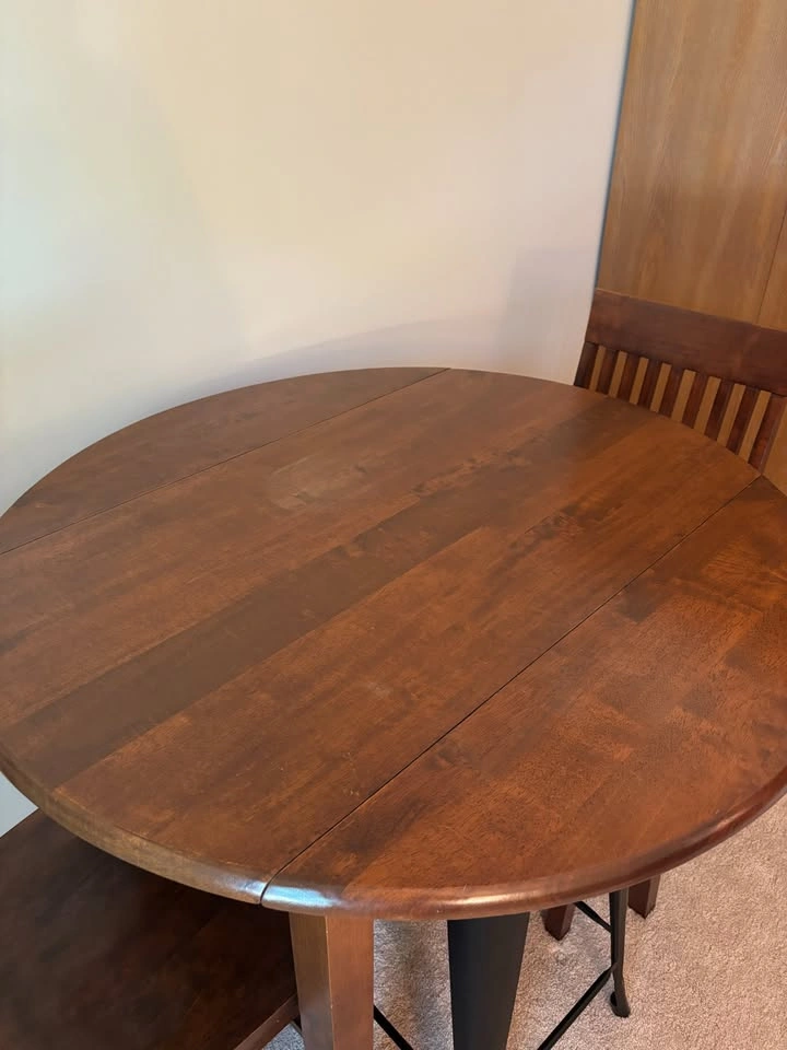 Round, Small, Wood, High-Top Table - photo 2