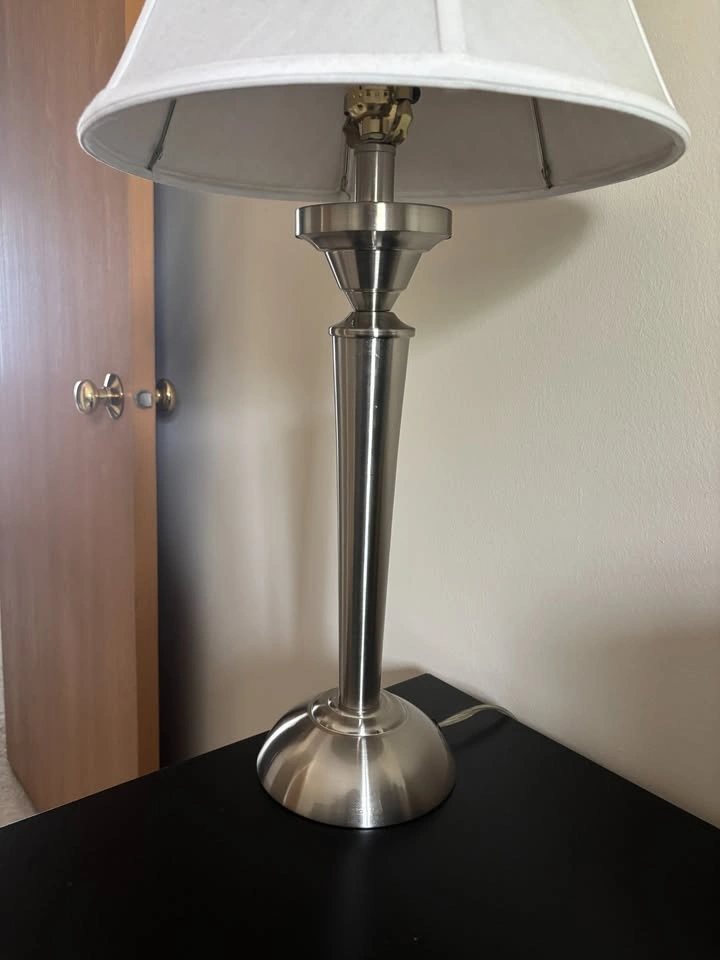 Silver Lamp w/ White Shade - photo 2
