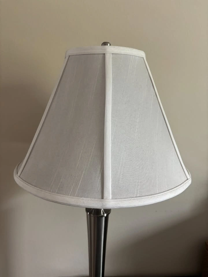 Silver Lamp w/ White Shade - photo 3