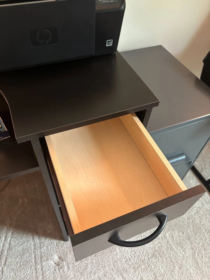 Black Desk with Printer Shelf - photo 3