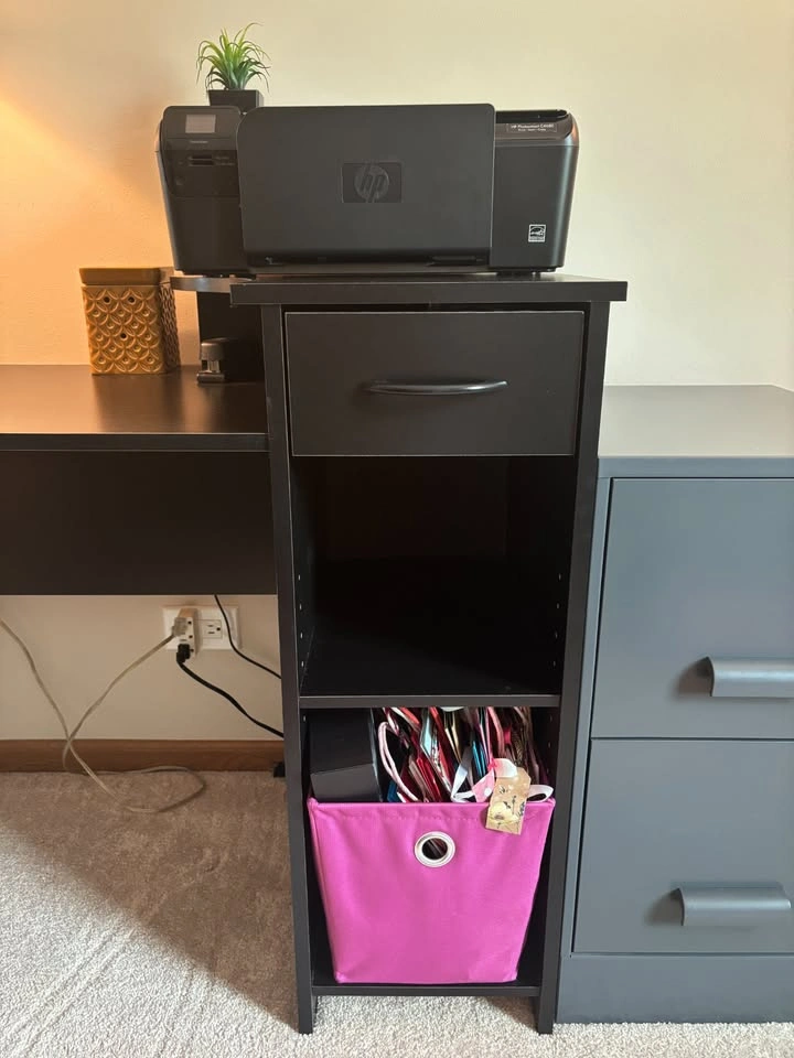 Black Desk with Printer Shelf - photo 4