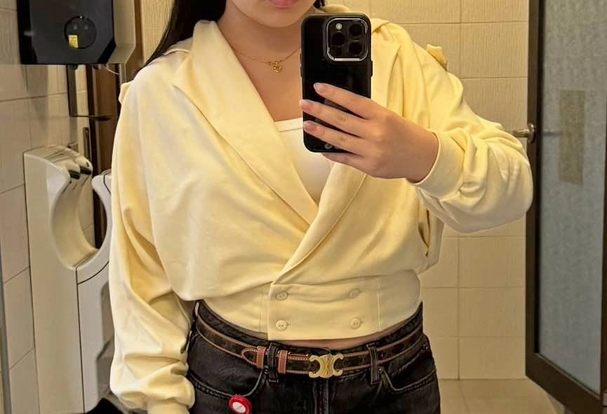 butter yellow cinched trench top
