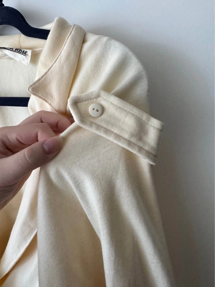butter yellow cinched trench top - photo 4