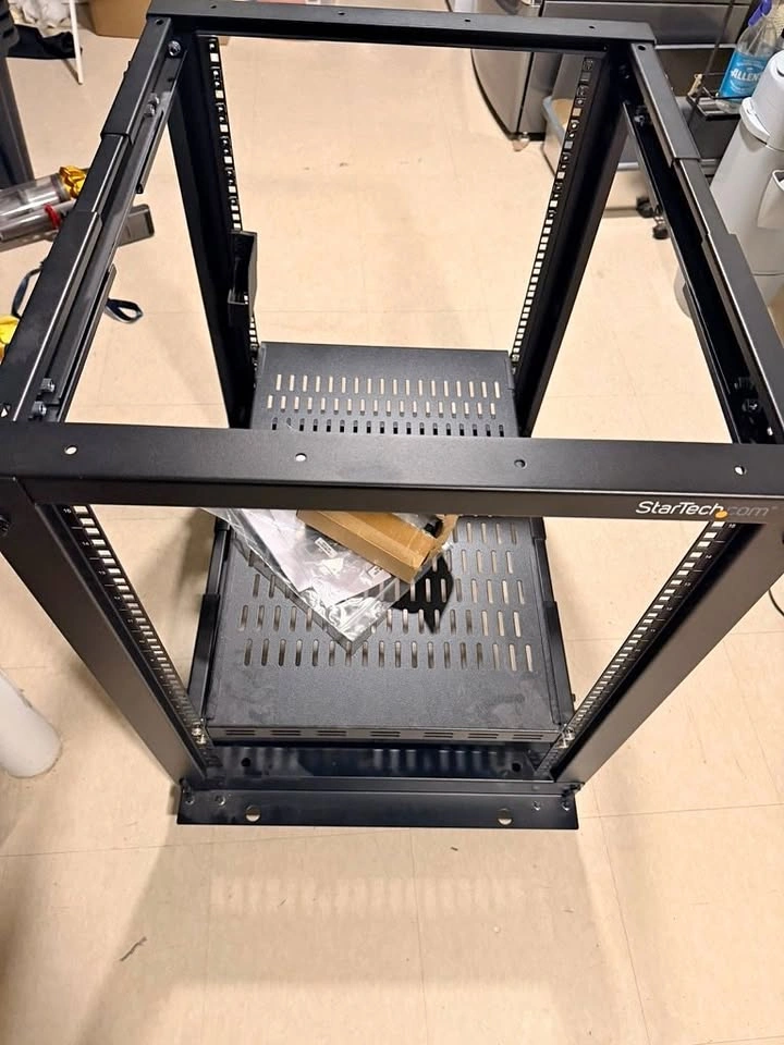 StarTech 18U 4-Post Open Frame Server Rack + Shelves