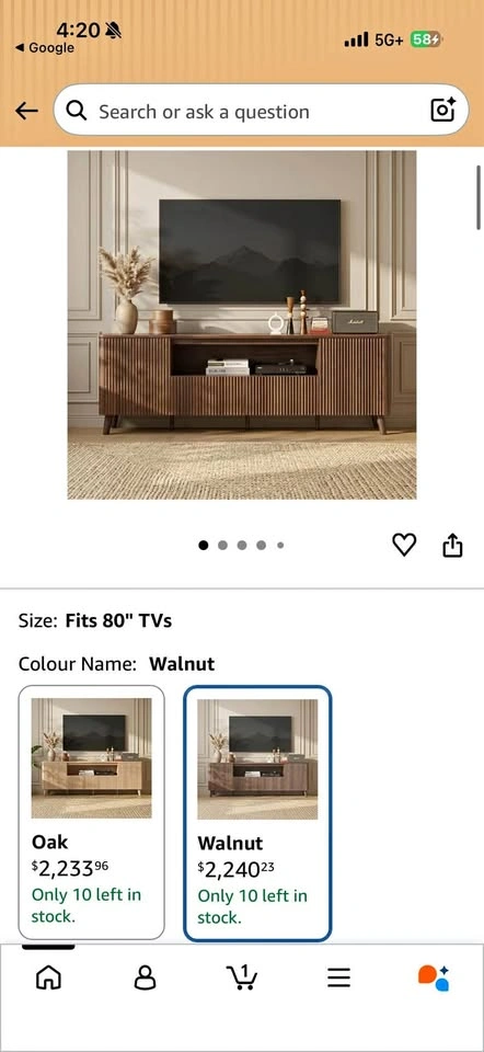 CHITA Mid Century Modern TV Stand for 80 inch TV
