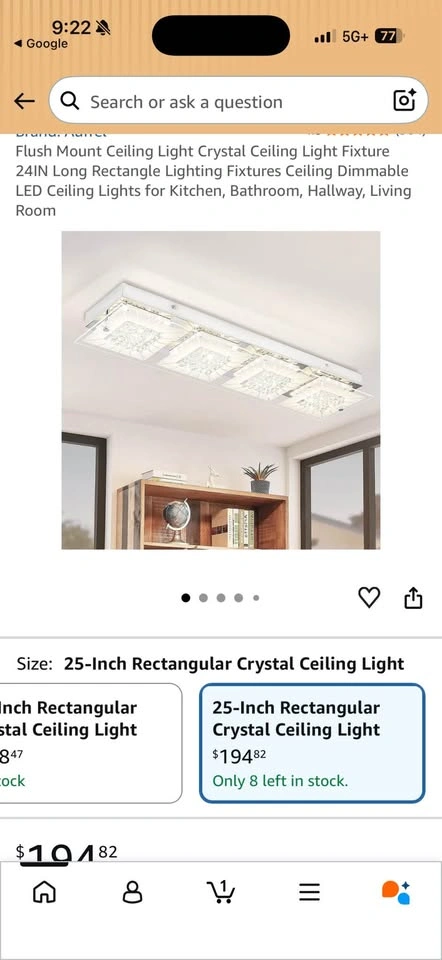 Luxury 2FT Crystal LED Ceiling Light | 2640 Lumens | 4000K - photo 3