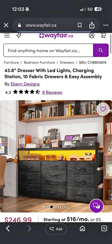 10-Drawer Smart TV Stand & Dresser | Fits 75” TVs