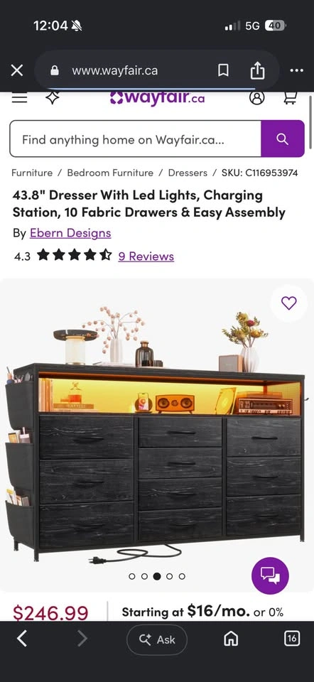 10-Drawer Smart TV Stand & Dresser | Fits 75” TVs - photo 2