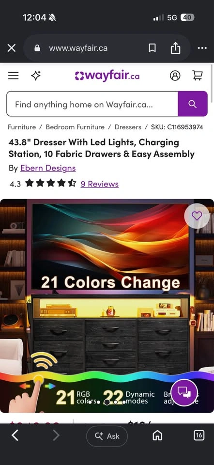 10-Drawer Smart TV Stand & Dresser | Fits 75” TVs - photo 4
