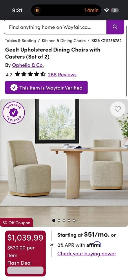 Brand new chita chairs for sale