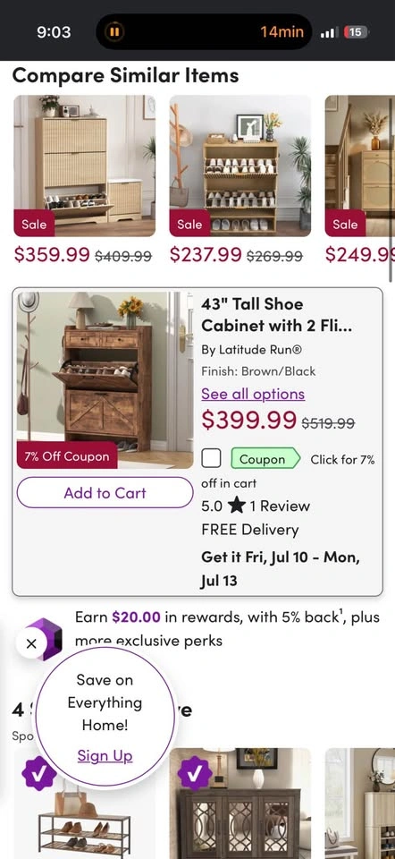 Rustic Farmhouse Shoe Cabinet with Storage Drawers - photo 4