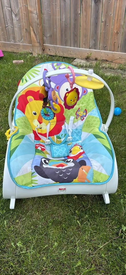 Baby Infant Rocker/Bouncer Seat with Toy Bar – Jungle Theme - photo 4