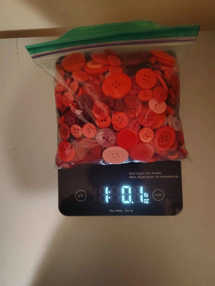 1 lb Bulk Red Pink Purple and Orange Craft Buttons - photo 2