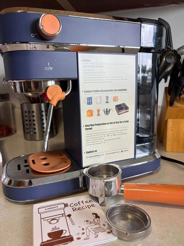 Laekerrt Blue Orange Espresso Machine Coffee Maker - photo 4
