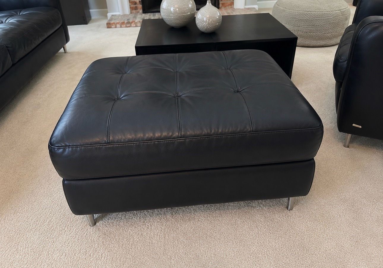 Black Leather Living Room Set - photo 3