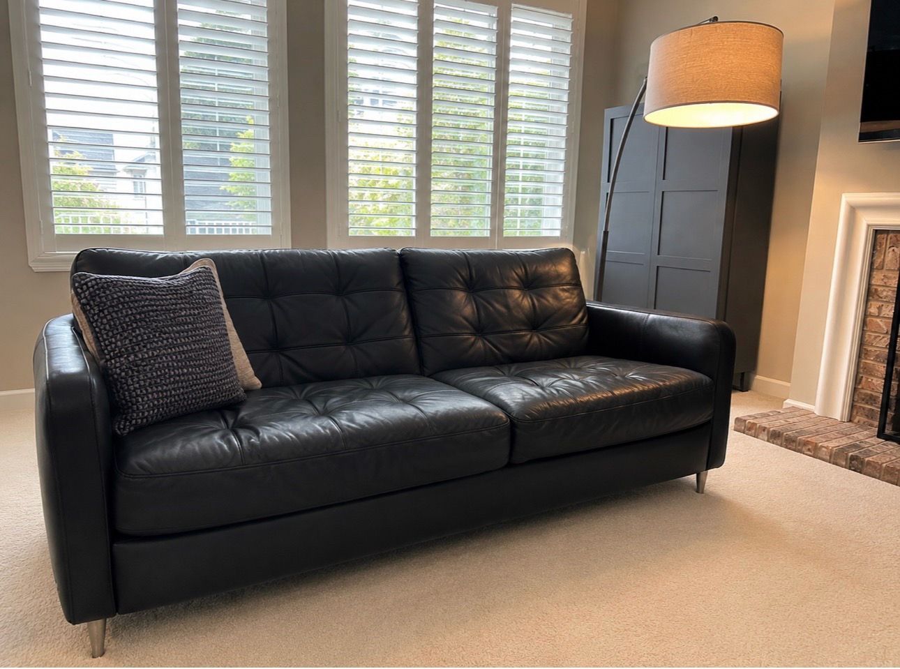 Black Leather Living Room Set - photo 4