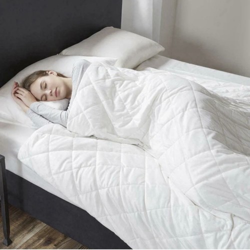 BEAUTYREST WEIGHTED BLANKET QUILTED MINK COVER 12LBS WHITE NIP - photo 3