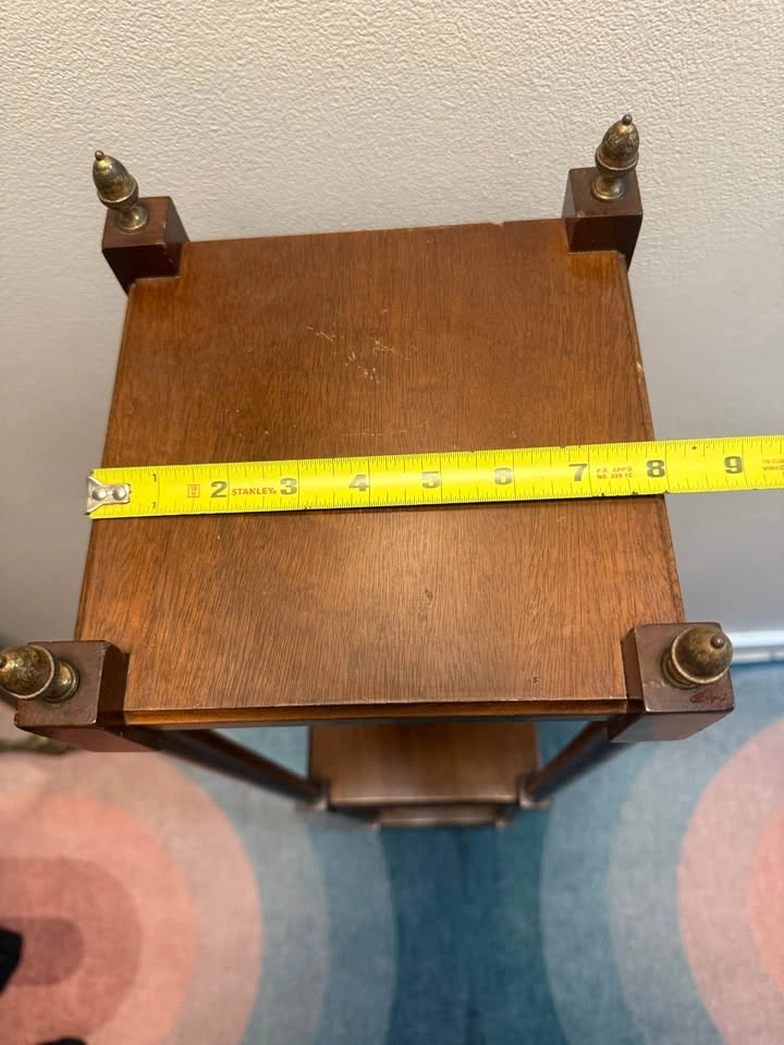 Vintage Brandt Regency style 2 tier plant shelf with brass acorn - photo 3