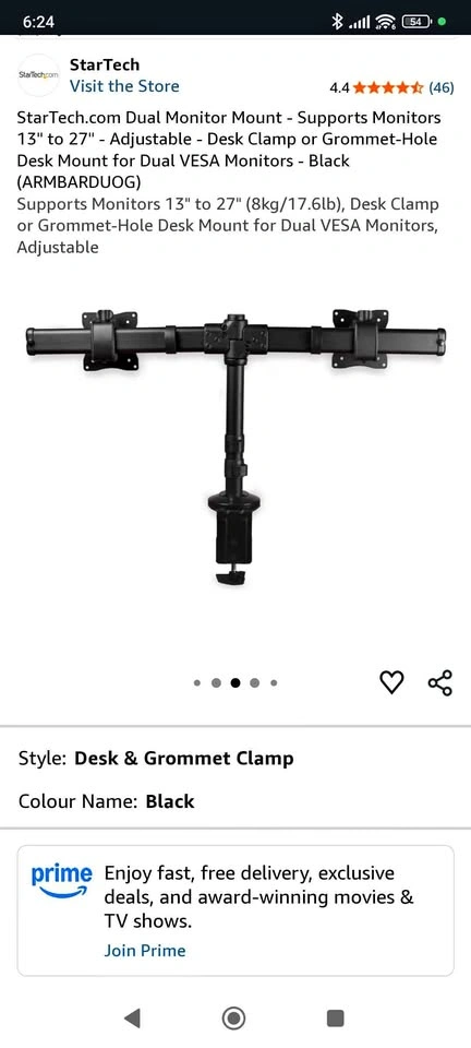 Dual monitor mount