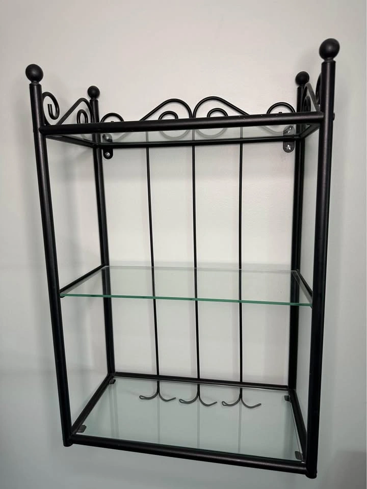 Pair of Glass Wall Shelf Units