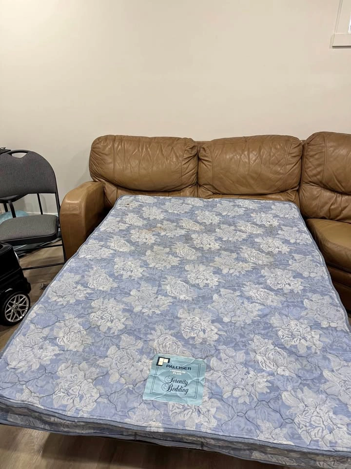 King Size Bed Set and Leather Reclining Sleeper Sectional
