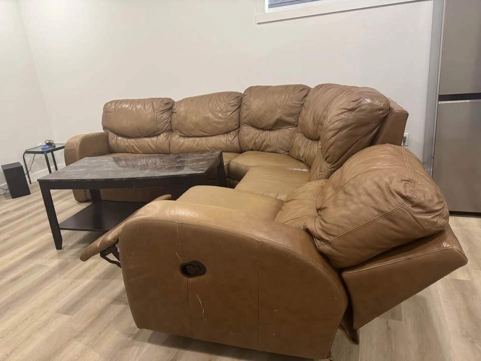 King Size Bed Set and Leather Reclining Sleeper Sectional - photo 3