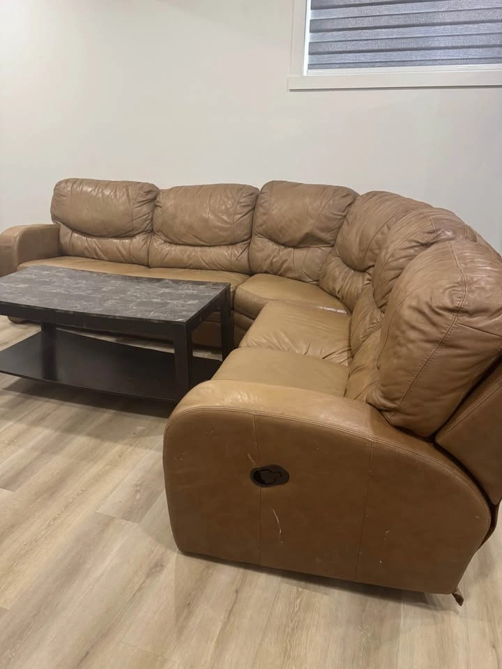 King Size Bed Set and Leather Reclining Sleeper Sectional - photo 4