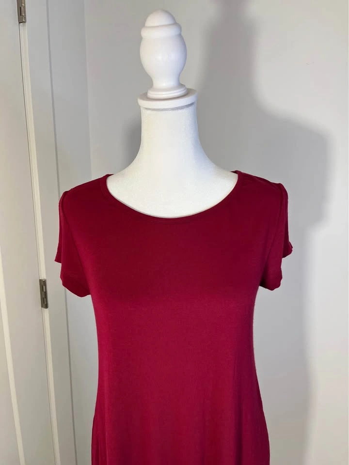 ENTI CLOTHING Short Sleeve Burgundy Red Swing Top - Size S - photo 2